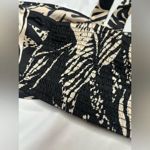 Future Collective by Alani Noelle Black and Tan floral Bandeau Crop Top Size XXL