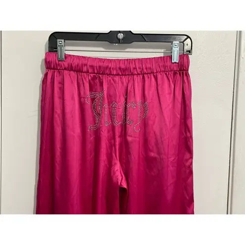 Juicy Couture x Forever 21 Pajamas Medium Pink Satin Rhinestone Juicy Bling