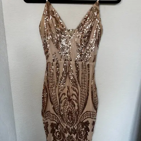 Shop 17  Rose Gold Sequin Dress S