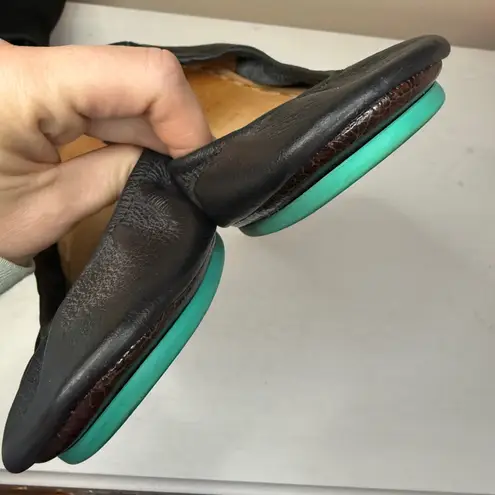 Tieks By Gavrieli Slip-On Ballet Flats Shoes Black Leather Foldable Size 8