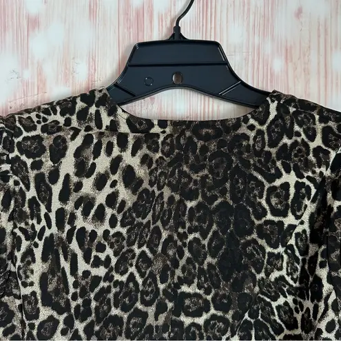 Essentiel Antwerp Troubles Leopard Print Draped Mini Dress EU 36 US Size 4 Tan