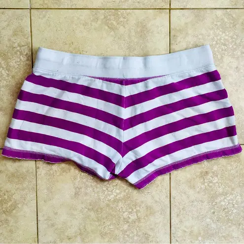 Aeropostale  Purple/White Stripes Jersey Shorts. Women’s Size L