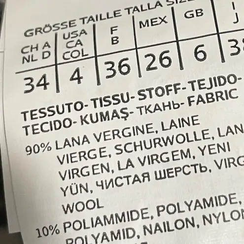 Max Mara Rare Weekend Reversible Checked Gray Black Cream Plaid Wool Coat Size S