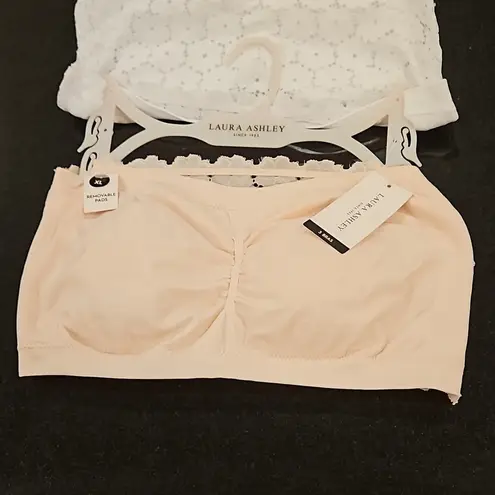 Laura Ashley ππ Padded Bandeau Bras (2 Pack) Pink & White XL NWT