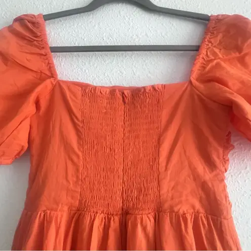 O.P.T. River Pleated 100% Cotton Maxi Dress Size XS Orange