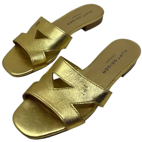Kurt Geiger “Odina” Metallic Gold Leather Sandals Women’s Size EU 38/US 7.5