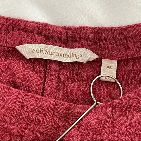 Soft Surroundings Remi Gauze Linen Dress Cinnamon Red Size PS Petite Small