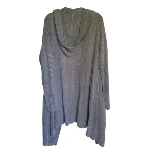 Barefoot Dreams CozyChic Lite Hooded Long Resort Cardigan Taupe Large Lounge