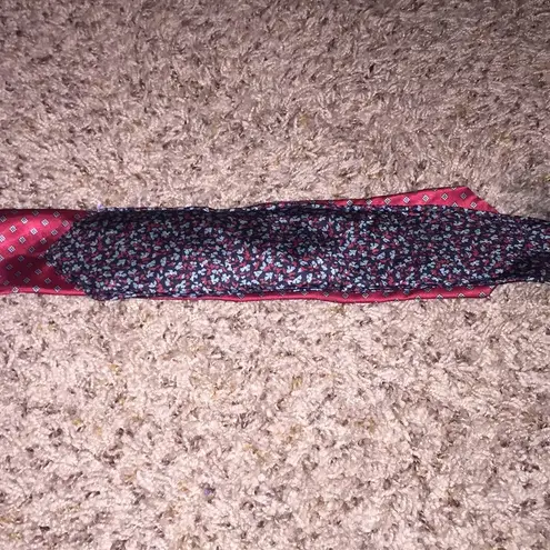 Pierre Cardin Blue & Red Floral Handmade Tie Belt One Size