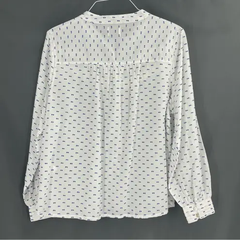 WRAP London Long Sleeve Cotton Button Down Embroidered Western Printed Shirt Top White Size 14