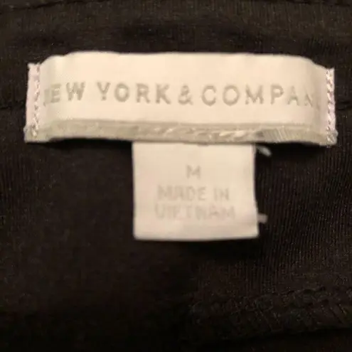 New York And Company black leggings w/leather patch