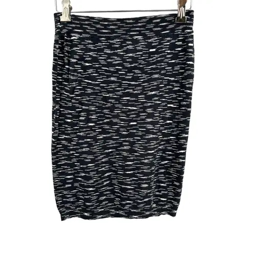 Henrik Vibskov Navy White Knit Pencil Skirt Minimal Abstract Print Size S (est) Blue