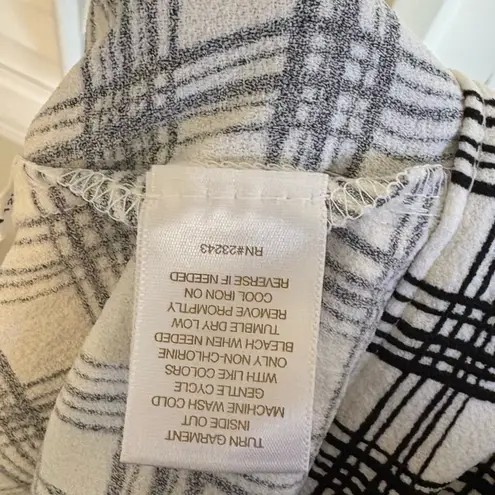 New York & Company Eva Mendes Black And White Plaid‎ Midi Skirt Size 14