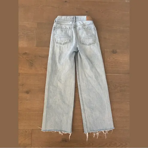 American Eagle  wide leg distressed raw hem jeans