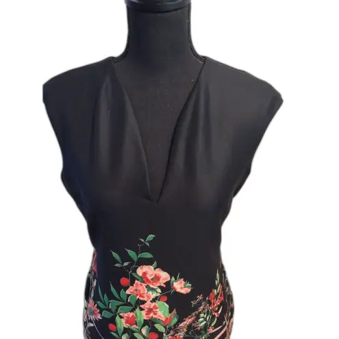 7th Avenue New York Co Size Small S Floral Exposed Zipper Stretch Black