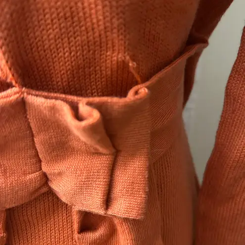 Anthropologie Sparrow Sweater Women’s M orange wool blend big collar wrap bow Size M