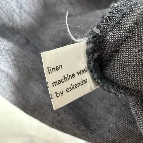 Eskandar Lagenlook Tent Linen Midi Dress Size 1 Blue