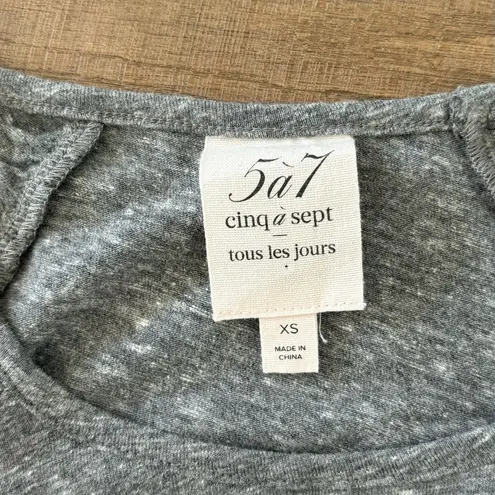 Cinq à Sept cinq a sept Estella ruched gray bodycon tie mini dress