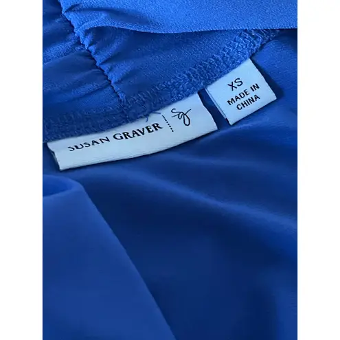 Susan Graver Oversized Size XS Blue Liquid Knit 3/4 Sleeve Open Front Cardigan - Image 4