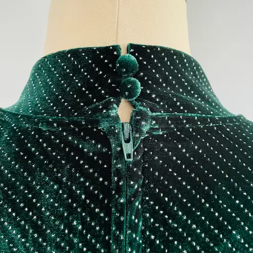 Unique Vintage Smak Parlour Emerald Sparkly Velvet Mock Turtleneck Dress- Size 2X- NWT