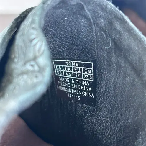 Toms Elisa Black Leather Wooden Clogs Women's size 6