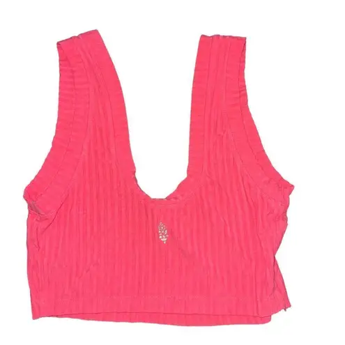 Free People Movement  Ribbed Crop Tank Pink Size Small