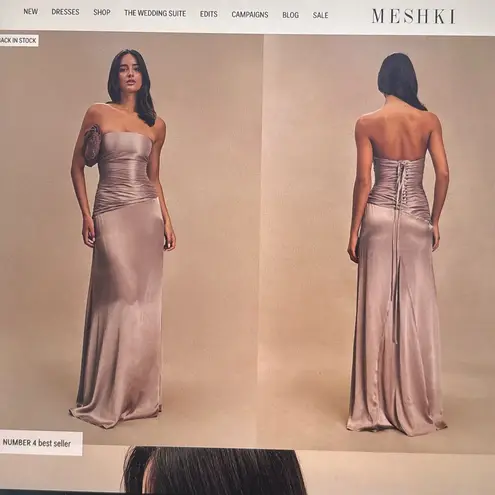 Meshki Strapless Taffeta Maxi Dress - Bronze Taupe