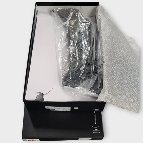 INC International Concepts Is Black and Silver Bling Fringe Heeled Boots Size 9M