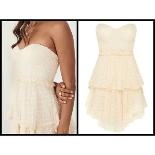 đź’•SPELL GYPSY X FREE PEOPLEđź’• Mira Bustier RaRa Dress Ivory Small S NWT White