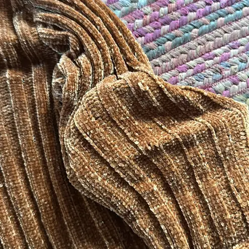 Art Class BROWN CHENILLE CROP BUTTON SWEATER