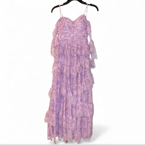 Lavender floral print Tiered Off