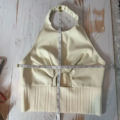 3.1 Phillip Lim Eggshell Vegan Leather Halter Top Size 6