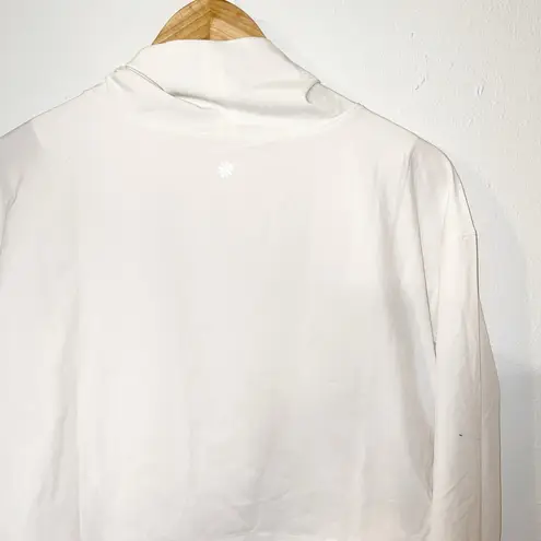 Athleta  whistler hybrid mock neck long sleeve top w/ thumb holes magnolia white thumbnail 12
