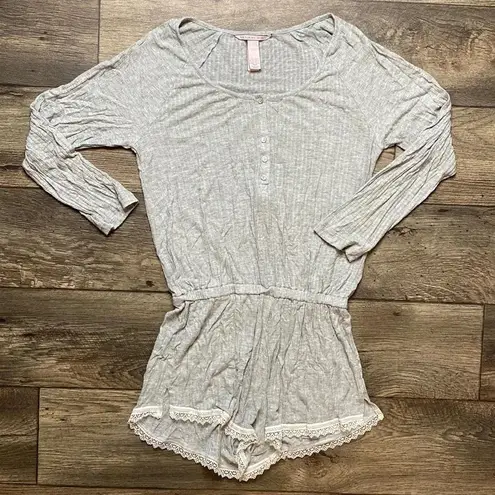 Victoria's Secret Victoria’s Secret Ribbed Gray One Piece Pyjama Romper