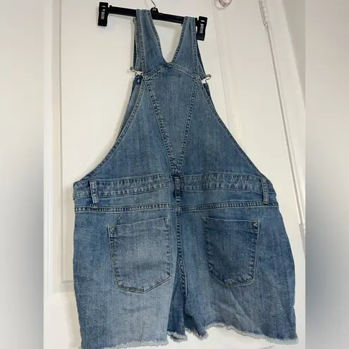 Mossimo Denim Shorts Retro EmbroiderPockets Adjustable Urban Chic Overalls SzXXL Blue Size XXL
