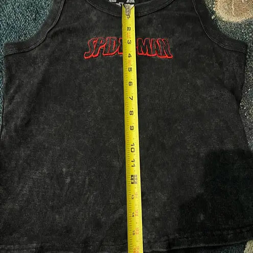 Marvel Black Spider-Man Graphic Tank Top Crew Unisex SZ M Avengers Summer