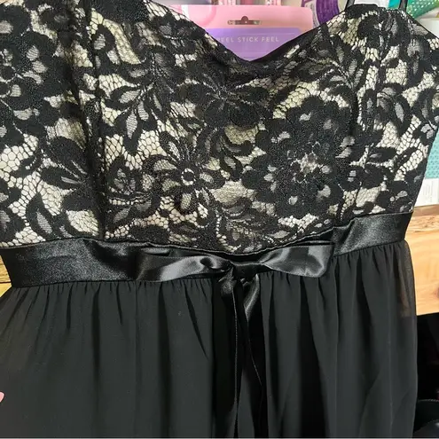 Jessica McClintock Vintage Black Babydoll Whimsigoth Prom Mini Dress Y2K