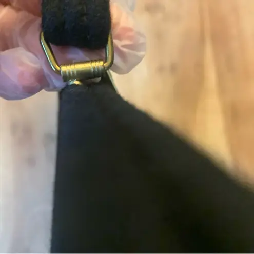 Vintage 1950s La France Petite Needlepoint Wool Clasp Handbag Clutch Purse Black