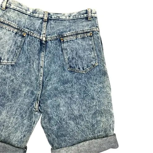 Vintage 80s Acid Wash Denim Jorts Size 30/31 Waist Fit, Bermuda Style Blue