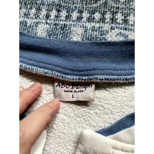 Vintage Embroidered Cana Island Long Sleeve White Button Cardigan Large Coastal