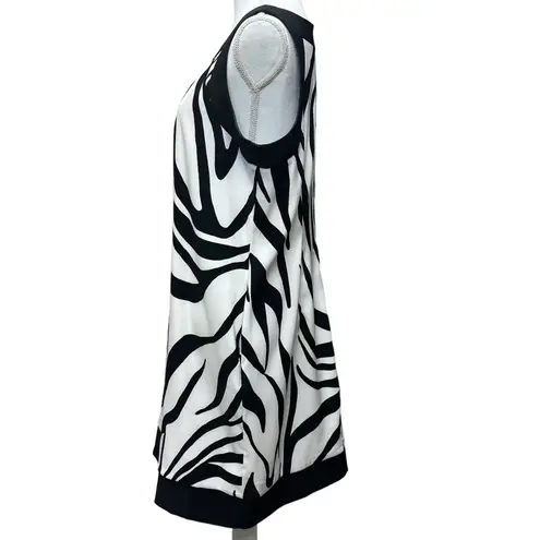 Alyx Dresses Zebra Print Black Cream Sleeveless Sheath Dress W/ Pockets Size 16