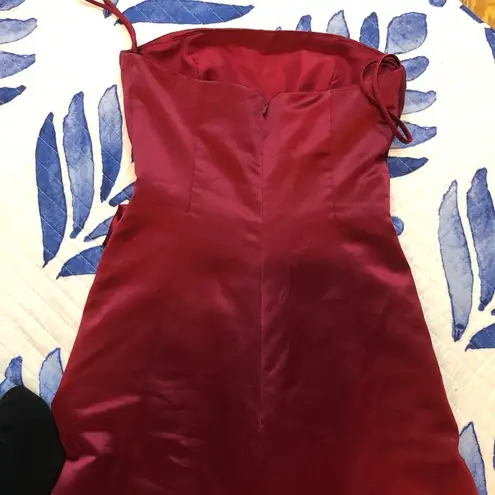 Alfred Angelo Elegant Burgundy Satin Evening Dress 6