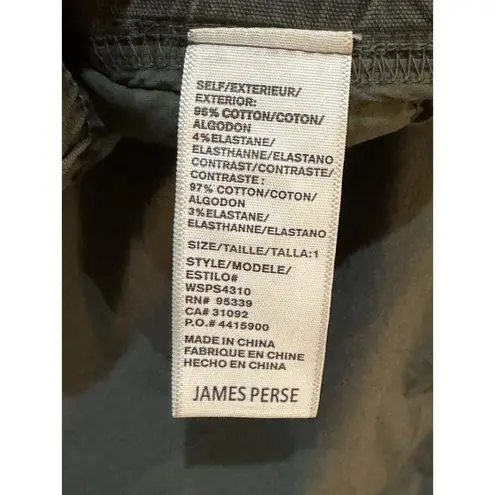 James Perse Standard  Stretch‎ Cotton Poplin Shorts Size 1 Small Army Green