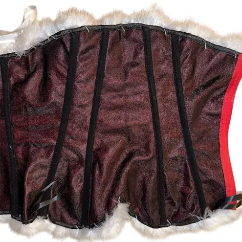Bslingerie XXL Red Christmas Mrs. Claus Corset Bustier Top Red