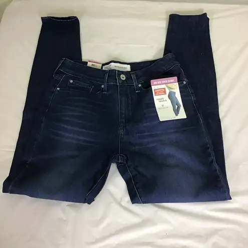 Levi Strauss simply stretch Dark wash mid rise super skinny Jeans sz 4 Blue