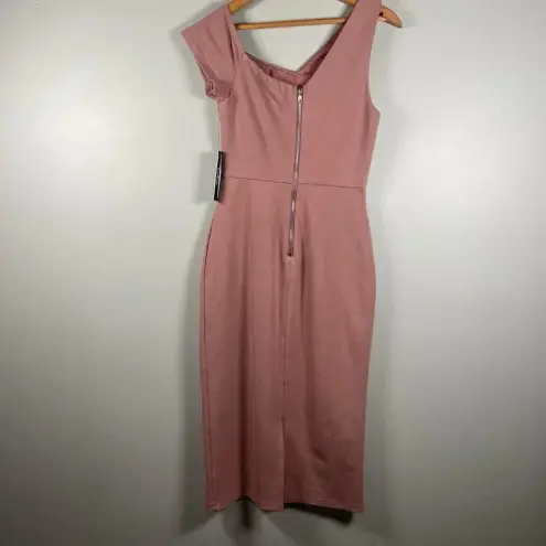 Lulus  Open Your Heart Mauve Pink One-Shoulder Bodycon Midi‎ Dress size XS Party