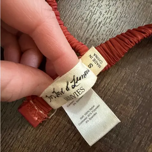 For Love & Lemons Intimates Lace Underwire Bra Size S Burgundy Gold Red