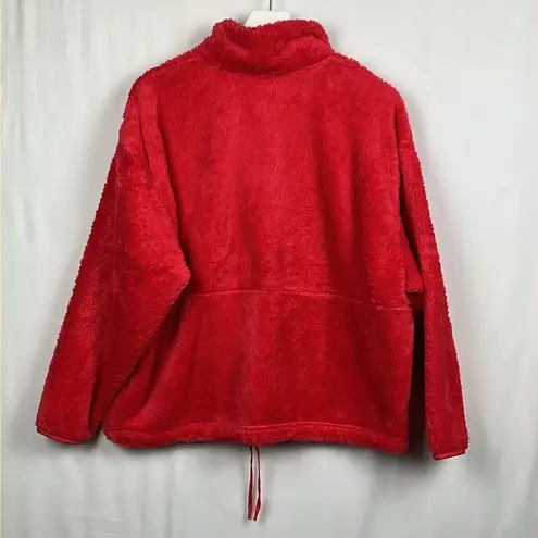 All In Motion  Womens Pullover Red XL Long Sleeves 1/4 Zip Plush Pocket NWT