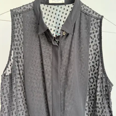 Equipment 100% Silk Femme Luxury Minimalist Black Sleeveless Silk Blouse sz S