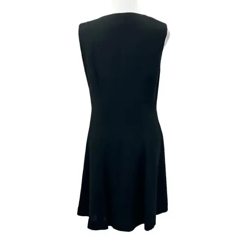 British Khaki Sleeveless Black Jumper Or Dress Front Buttons V-Neck Size 8